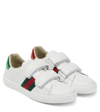 Gucci Web-detailing Leather Sneakers In Gr.white/vrv/ros/b.s