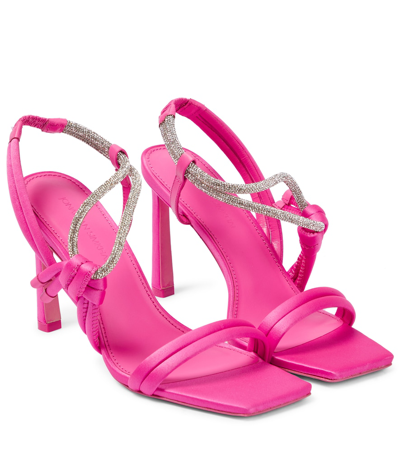 Jonathan Simkhai Women's Cassie Crystal-strap Satin Sandals In Pink
