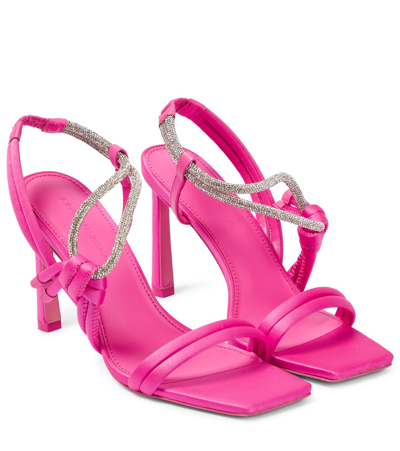 JONATHAN SIMKHAI CASSIE EMBELLISHED SATIN SANDALS