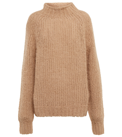 Moncler Alpaca Wool-blend Sweater In Brown