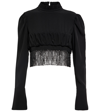 Rabanne Fringed-detail High-neck Top In Black