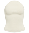 Khaite Jericho Strapless Ribbed-knit Top In White