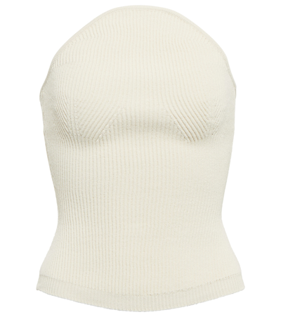 KHAITE JERICHO RIBBED-KNIT BUSTIER