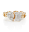 NADINE AYSOY CATENA ILLUSION 18KT GOLD RING WITH WHITE DIAMONDS