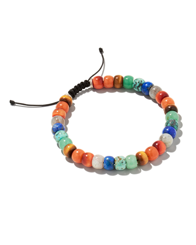Kendra Scott Cade Beaded Bracelet In Oxidized Silver Rainbow Multi Mix