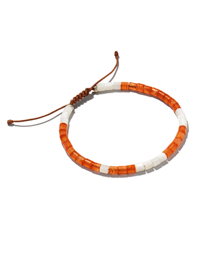 Kendra Scott Grey Beaded Bracelet In Oxidized Silver Burnt Orange Mix