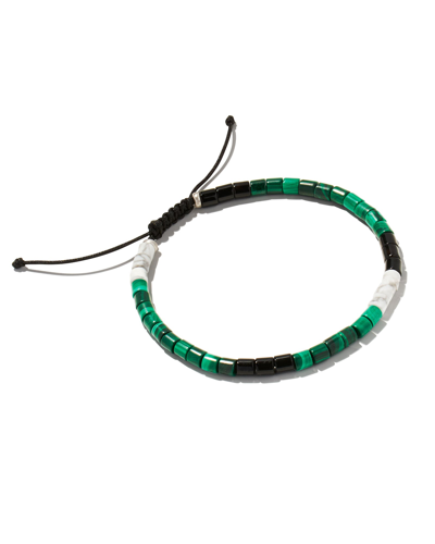 Kendra Scott Grey Beaded Bracelet In Oxidized Silver Verde Mix
