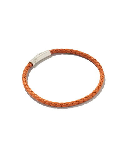 Kendra Scott Evans Corded Bracelet In Oxidized Silver Burnt Orange Leather