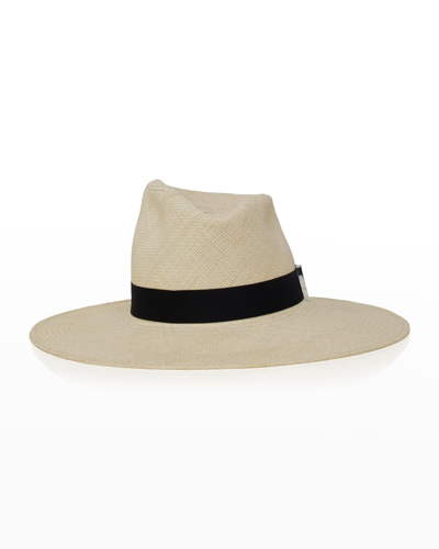 Gigi Burris Drake Straw Panama Hat In Natural/black