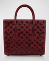 Christian Louboutin Medium Paloma Studded Leather Tote In Wine