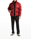 Palm Angels Logo-trim Padded Short Jacket In Red White