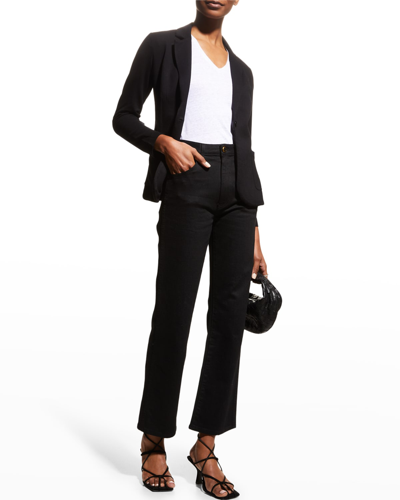 Majestic French Terry One-button Blazer In Blanc