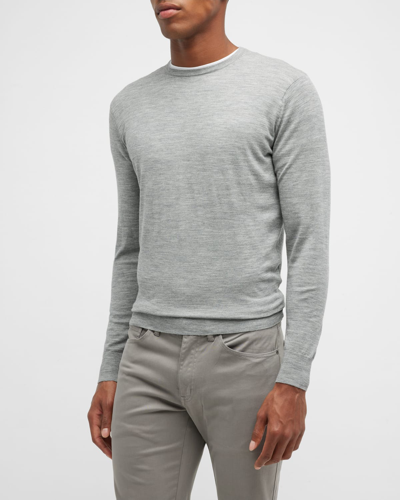 Peter Millar Excursionist Merino Wool-blend Jumper In Grey