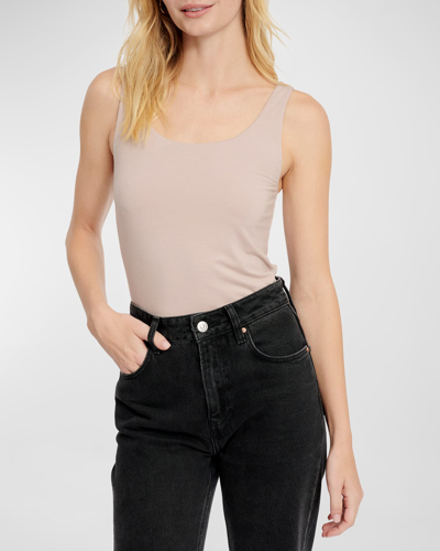 Splendid Womens Scoop Neck Sleeveless Tank Top In Praline