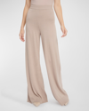 Splendid Wide-leg Knit Sweater Pants In Praline