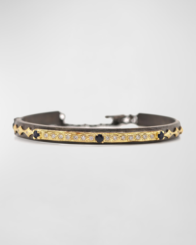 Armenta 18k Gold Old World Sapphire Diamond Cuff Bracelet In Ow