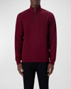Bugatchi Reversible Knit Quarter Zip Pullover In Cabernet