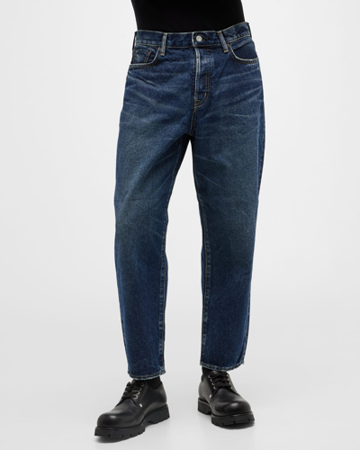 Moussy Vintage Eastpointe Wide Tapered Jeans In Dark Blue