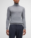 Isaia Wool-silk-cashmere Rollneck Sweater In Gray