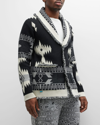 Alanui Icon Jacquard Cardigan In Black Multicolor