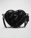 Coach Heart-shaped Leather Cross-body Bag In V5/black