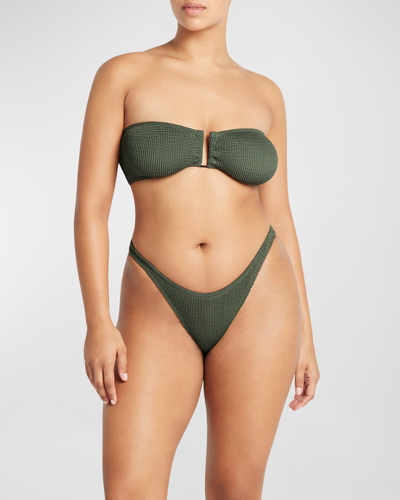 Bond-eye Swim Blake Bandeau Swim Top In Khaki