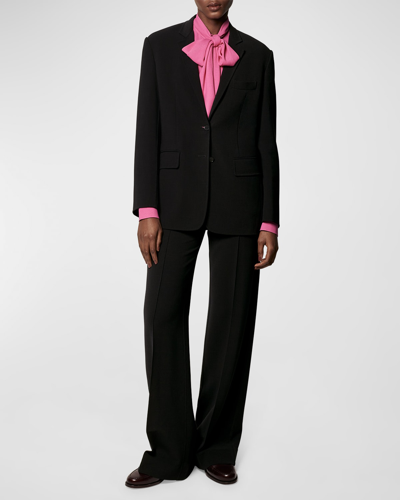 Another Tomorrow Doppio Wide Leg Pant In Black