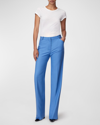 Another Tomorrow Slight Flare Trouser In Cornflower