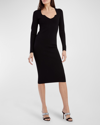 VERONICA BEARD IMKA LONG SLEEVE CASHMERE MIDI DRESS