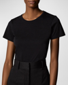 Another Tomorrow Round-neck Organic-cotton T-shirt In Black