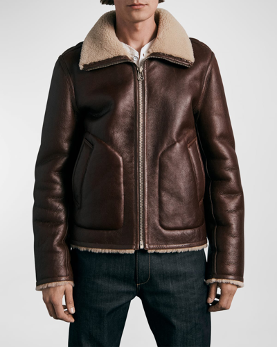 Rag & Bone Stanley Shearling Jacket In Brown