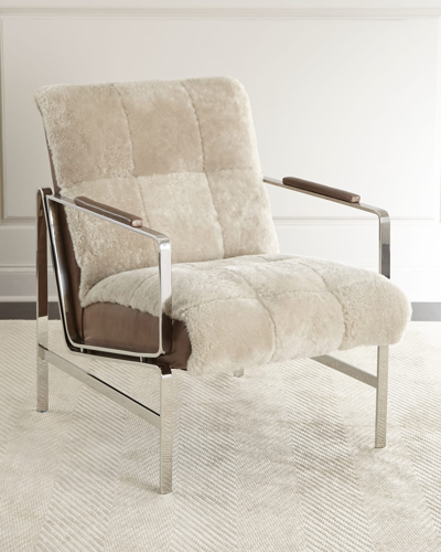 Massoud Paz Shearling Chair In Natural Sherling