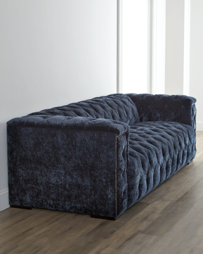 Old Hickory Tannery Beverly Tufted Sofa 101" In Navy