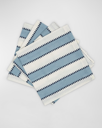 Matouk Apollo Stripe Napkins, Set Of 4 In Sky