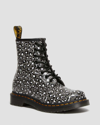 Dr. Martens' Damen 1460 Leopard Glattleder Schnürstiefel In Grau/leopard