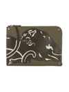 Valentino Green Panther Document Case In Green