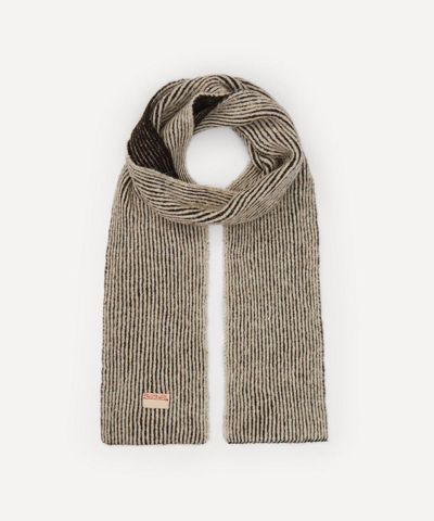 Paloma Wool Tito Double Colour Knitted Scarf In Brown