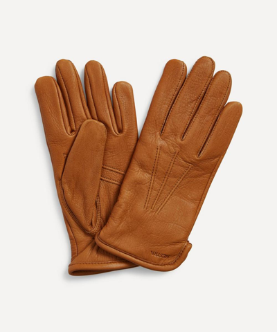Hestra Andrew Deerskin Leather Gloves In Cork Brown