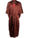 Ozwald Boateng Geometric-print Tie-waist Jacket In Red
