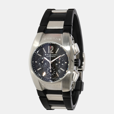 Pre-owned Bvlgari Black Stainless Steel Ergon Eg 35 Sch Automatic Men's Wristwatch 35 Mm