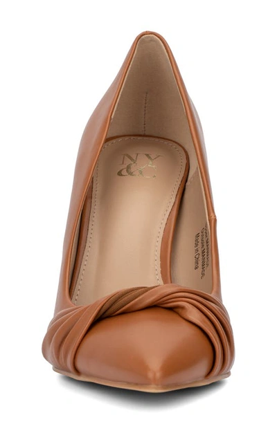 New York And Company Monique Twist Pump In Cognac