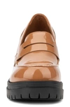 New York And Company Penni Croc Embossed Platform Loafer In Cognac