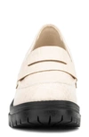 New York And Company Penni Croc Embossed Platform Loafer In Bone