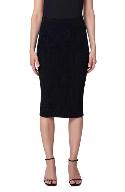 Akris Punto Circuit Board Intarsia Knit Pencil Skirt In Black