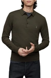 Allsaints Mode Long Sleeve Wool Polo In Park Green