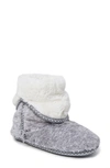 Dearfoams Beth Faux Fur Fold Down Fuzzy Bootie Slipper In Grey Frost