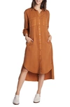 Wash Lab Denim Chill Out Shirtdress In Golden Rust