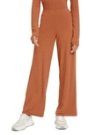 Splendid Everywhere Knit Wide Leg Pants In Cinnamon