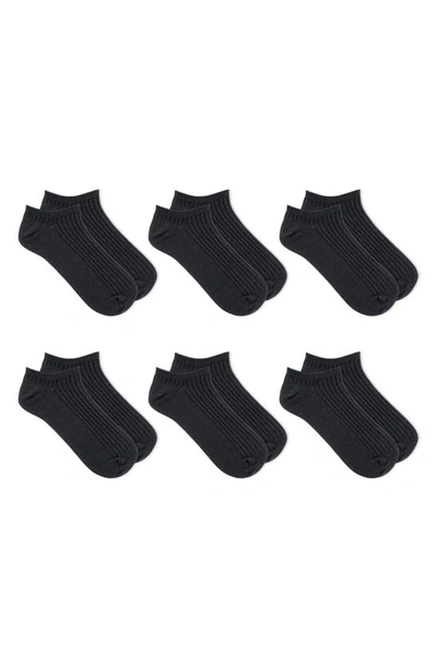 K. Bell Socks 6-pack Assorted No-show Socks In Black