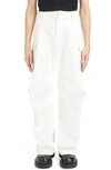 Balenciaga Kick Cotton Gabardine Cargo Pants In White